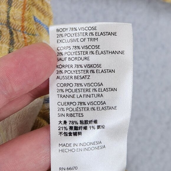 Pilcro Shirt Womens Medium Yellow Plaid Side Slit Maxi Tunic Button Down NEW - Picture 10 of 13